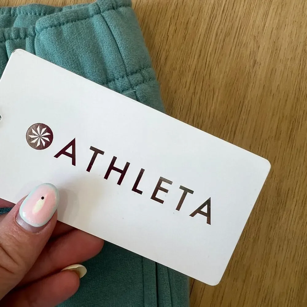ATHLETA Women's Forever Fleece High Rise Jogger Size M In Juniper Green